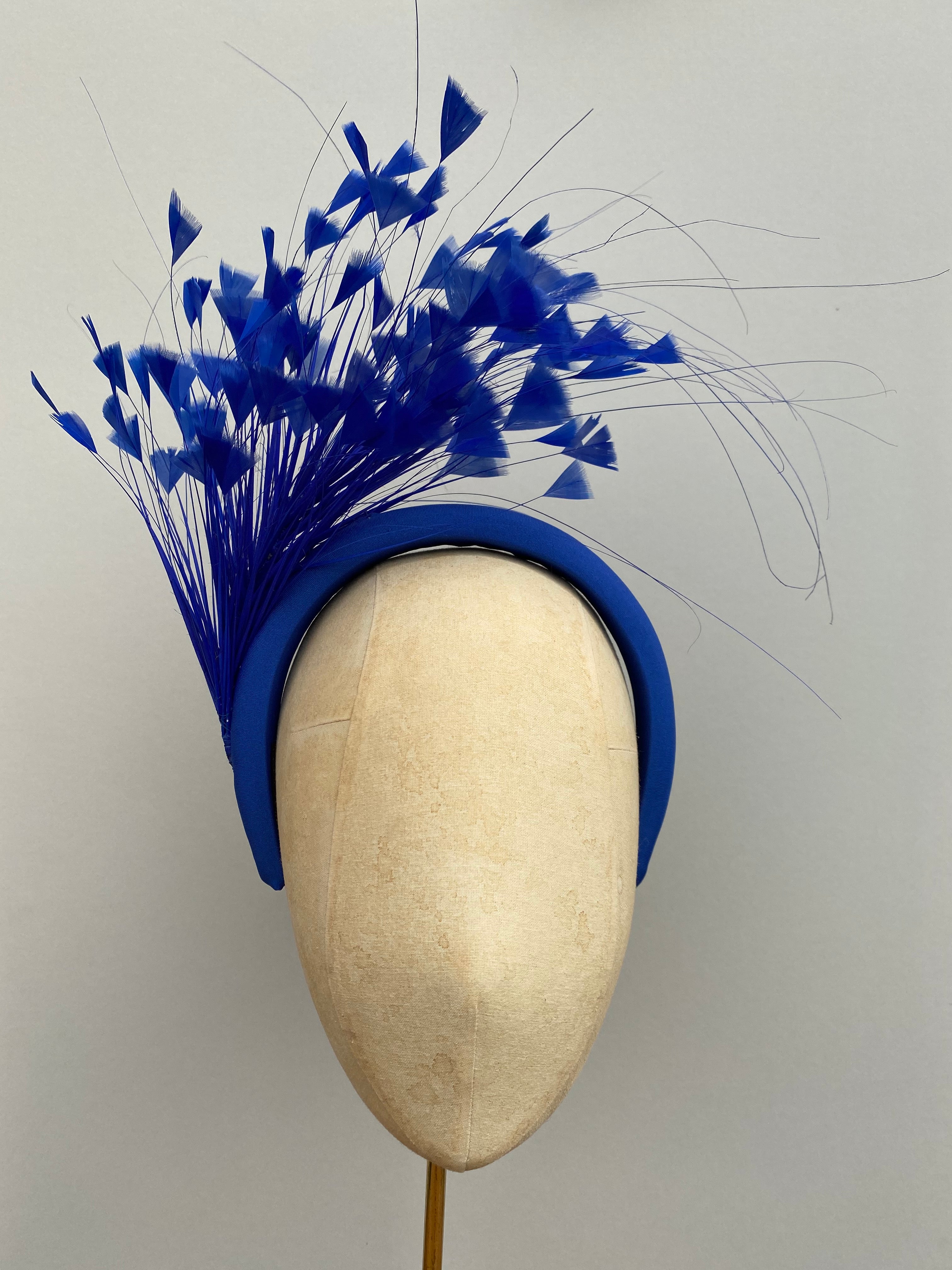 Royal Blue feathered hairband